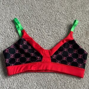Zumba Fitness Red and Black Sports Bra